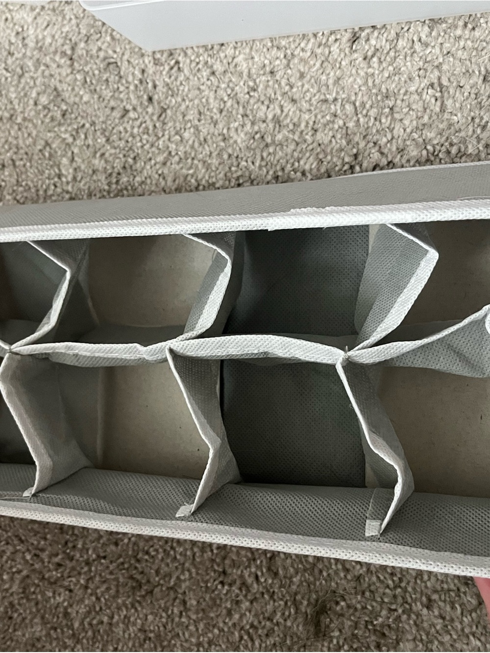 Neutral Fabric Grid Storage Organizer - multi-compartment